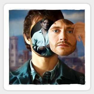 Hannigram Hannibal on Will Graham's Mind Surreal Face Art Sticker
